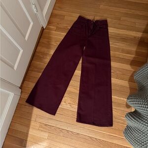 Mango Burgundy Wide Leg Jeans